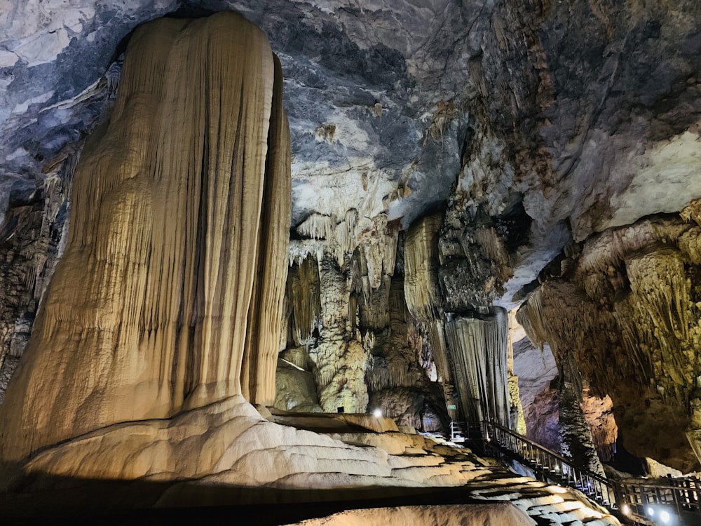 brown and gray cave