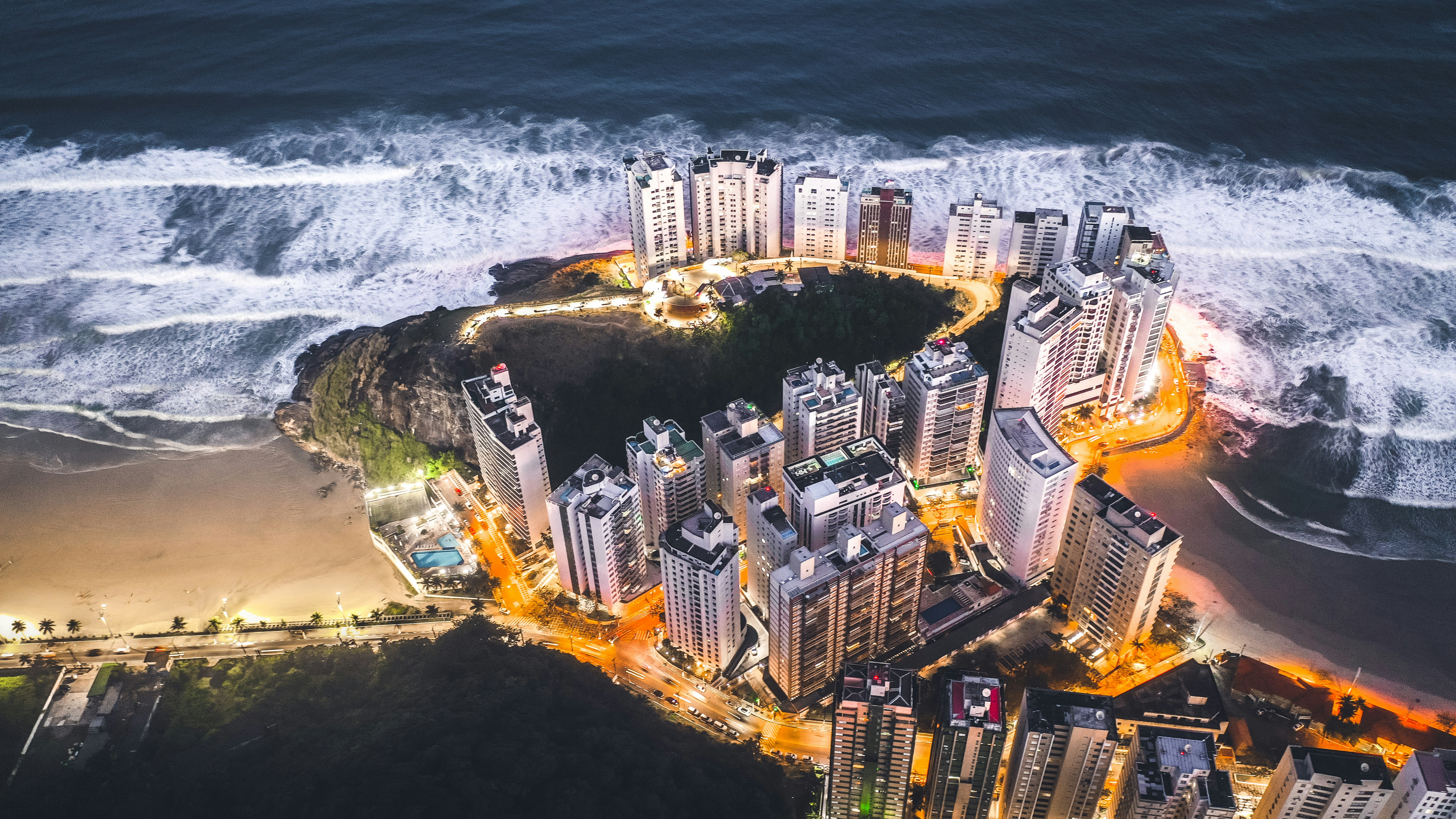 fotografia aérea de edifícios de guarujá