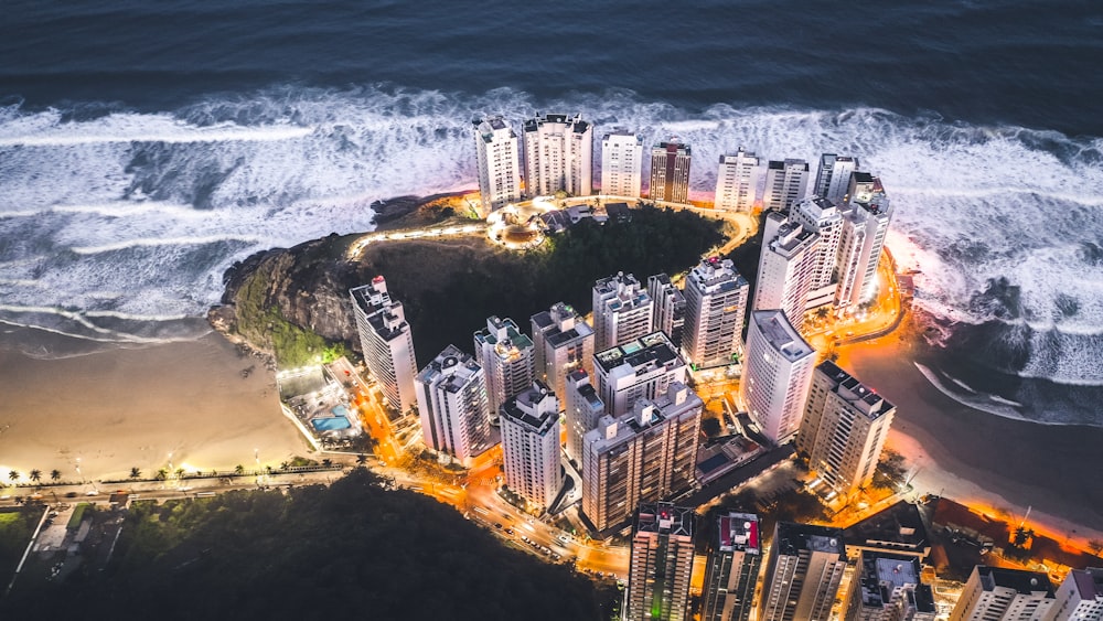 fotografia aérea de edifícios de guarujá