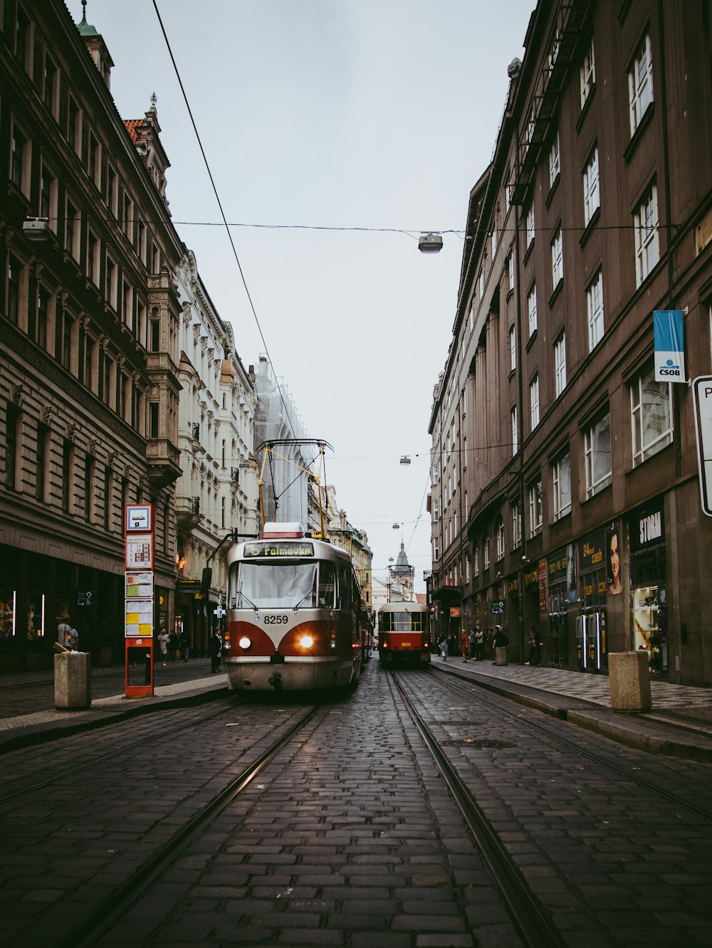 photography of traveling tram during daytime