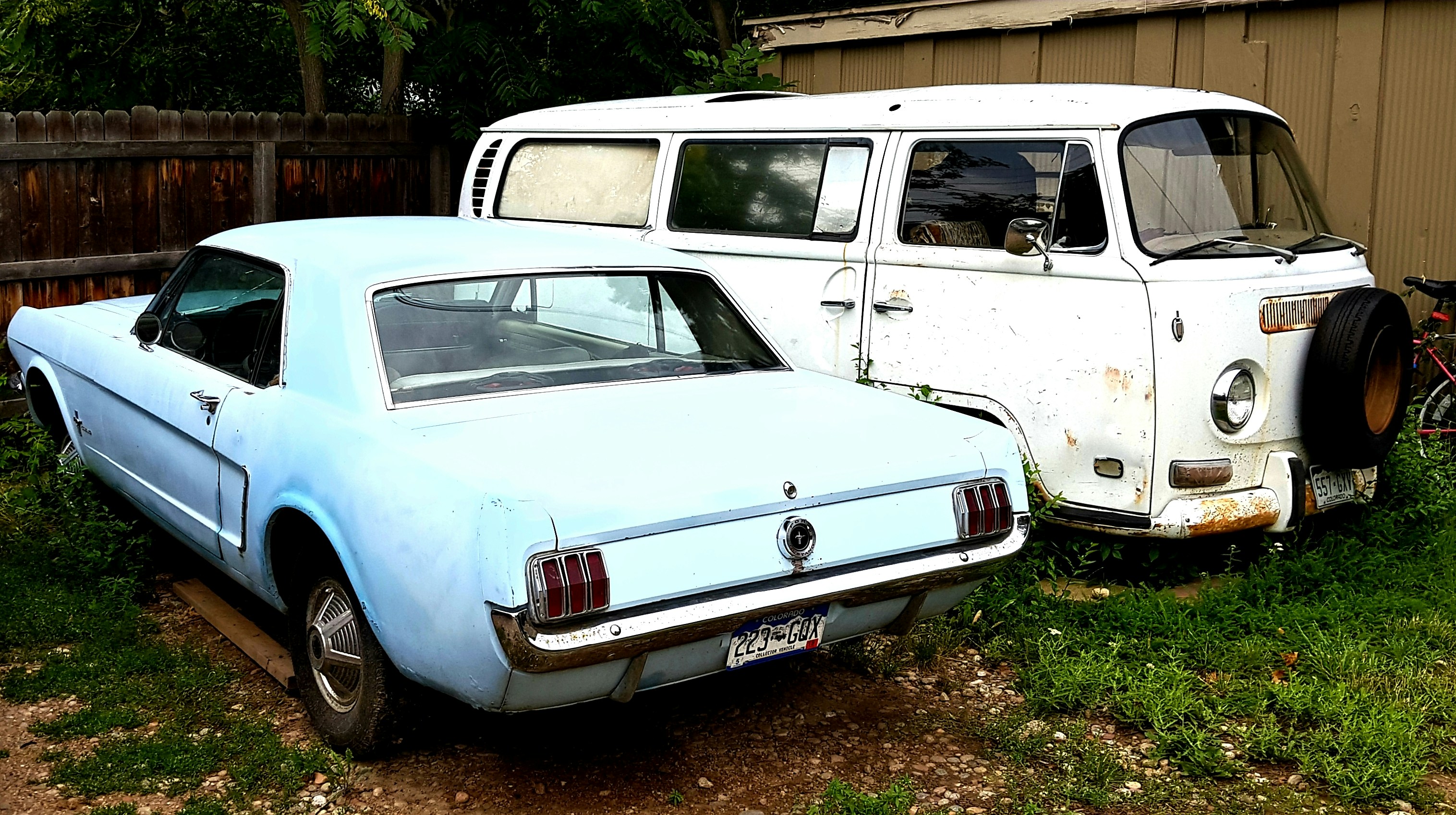 two parked van and coupe