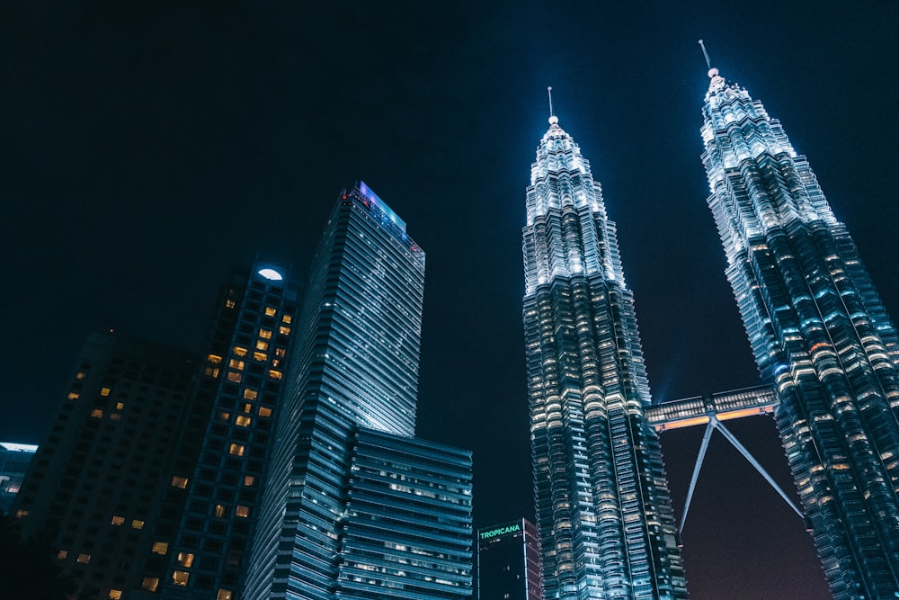 high-rise building during nighttime