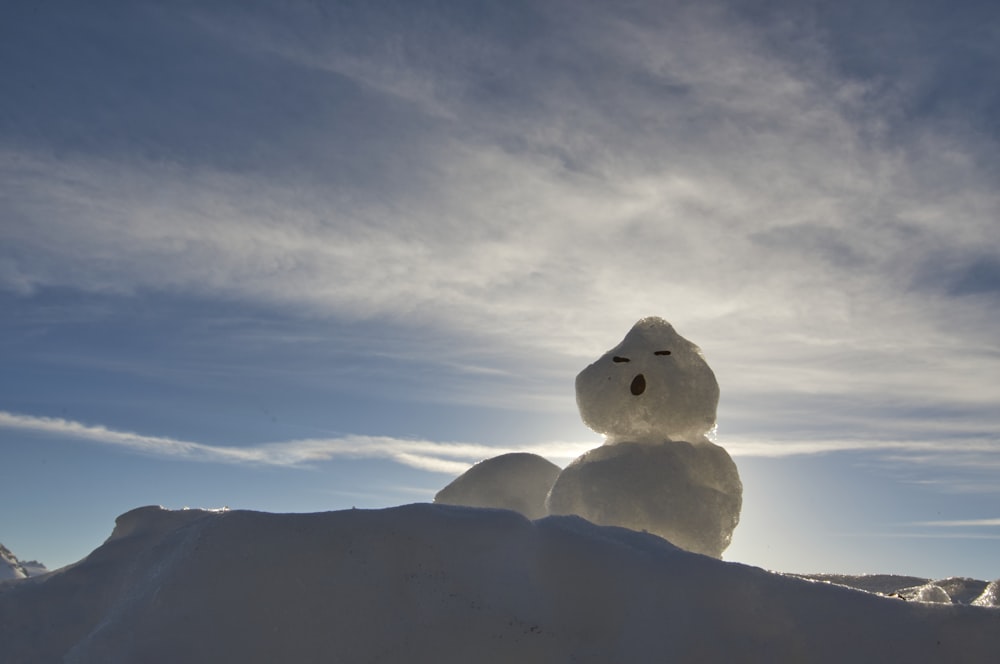 丘の上の雪だるま