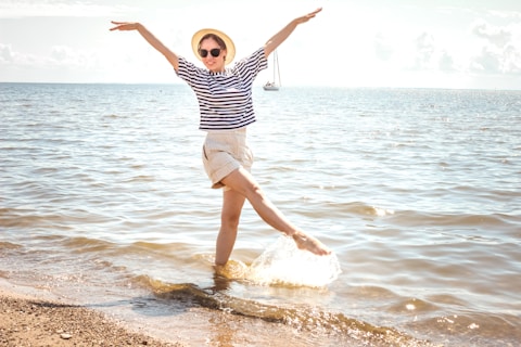 woman standing on seashore