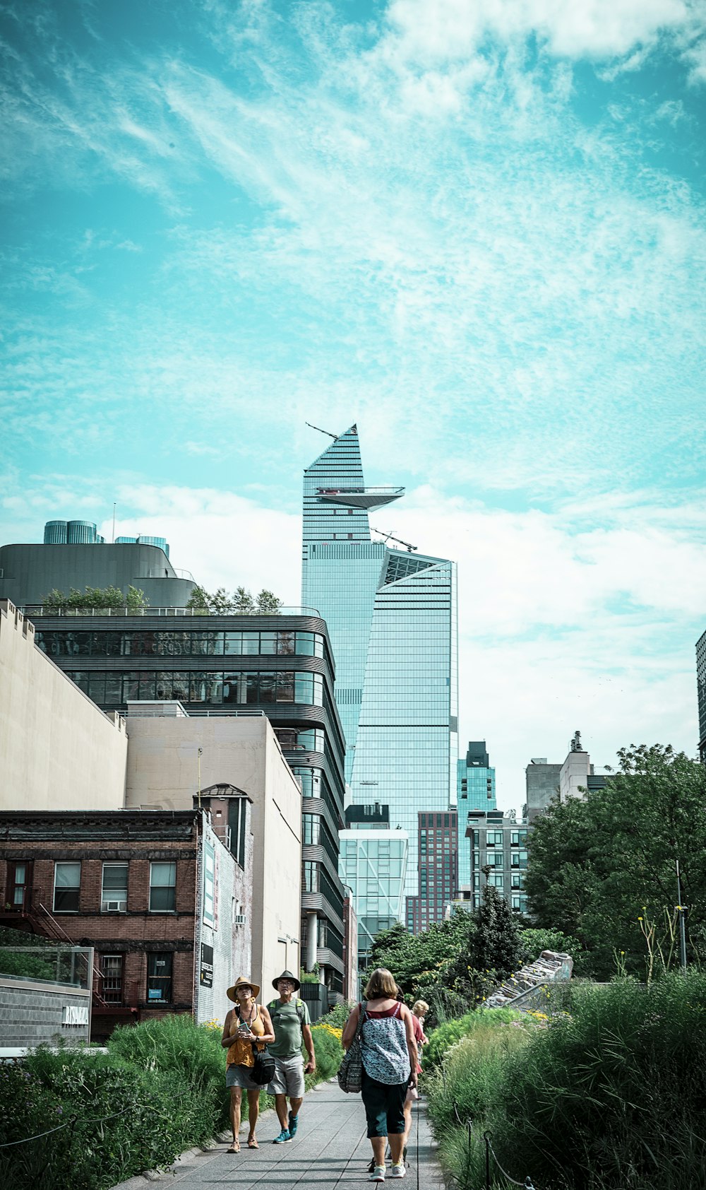 people walking near building