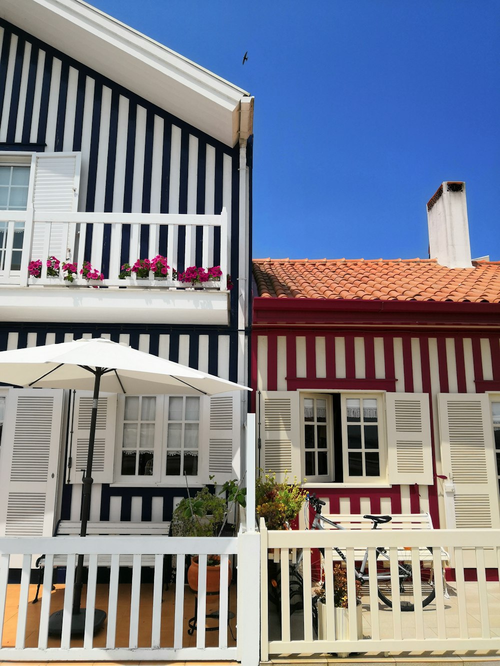 white and brown wooden house