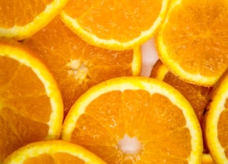 sliced of tangerine fruits