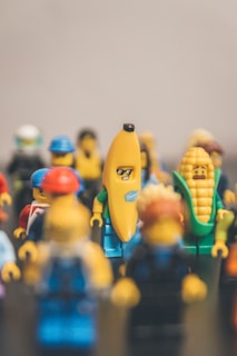 close-up photo of assorted LEGO Minifigs