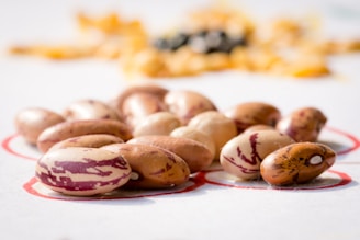 Close-up of legumes and beans in vibrant colors.