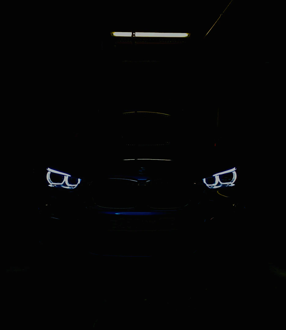 High-performance sports car with dramatic lighting
