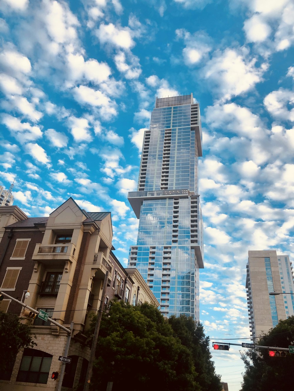 low angle photo of high rise building