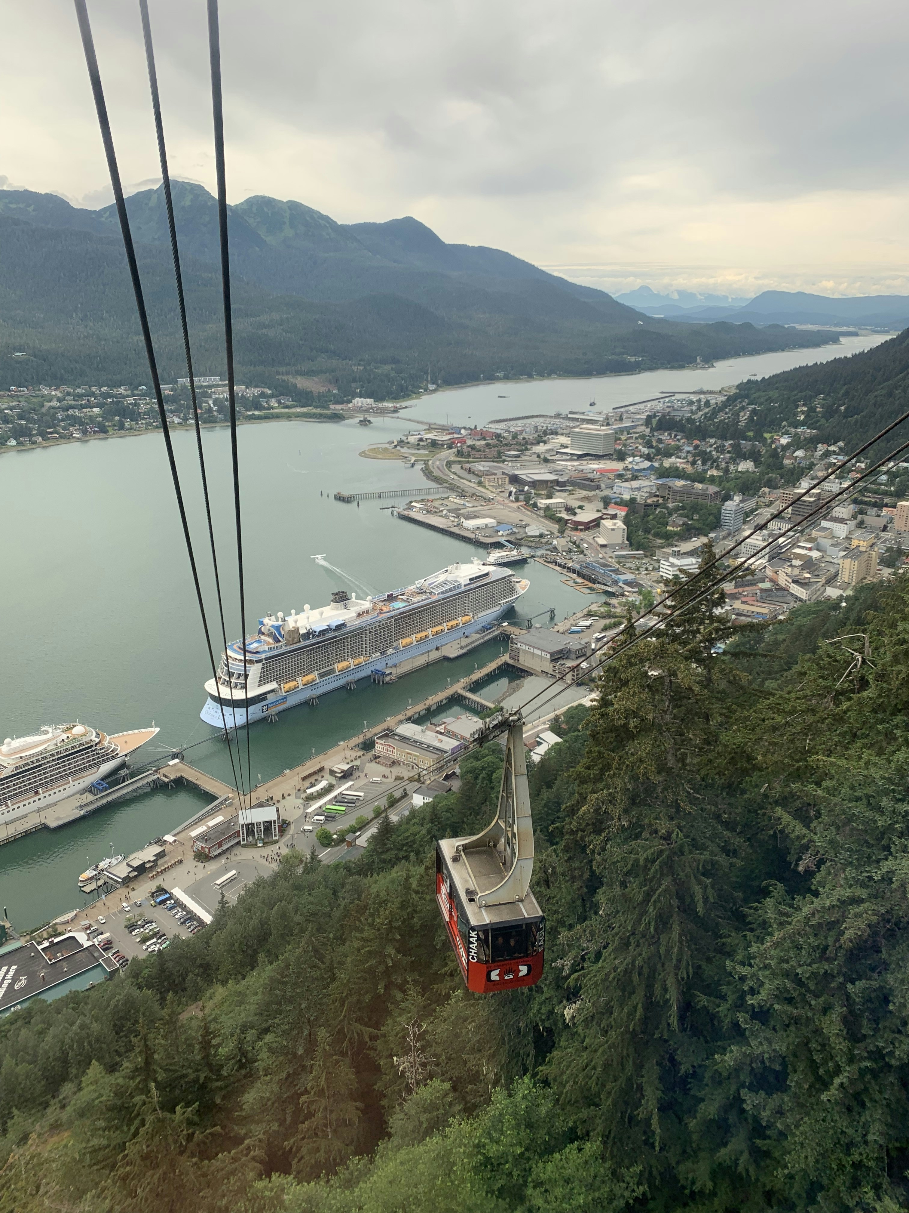 Cable car and cruise port