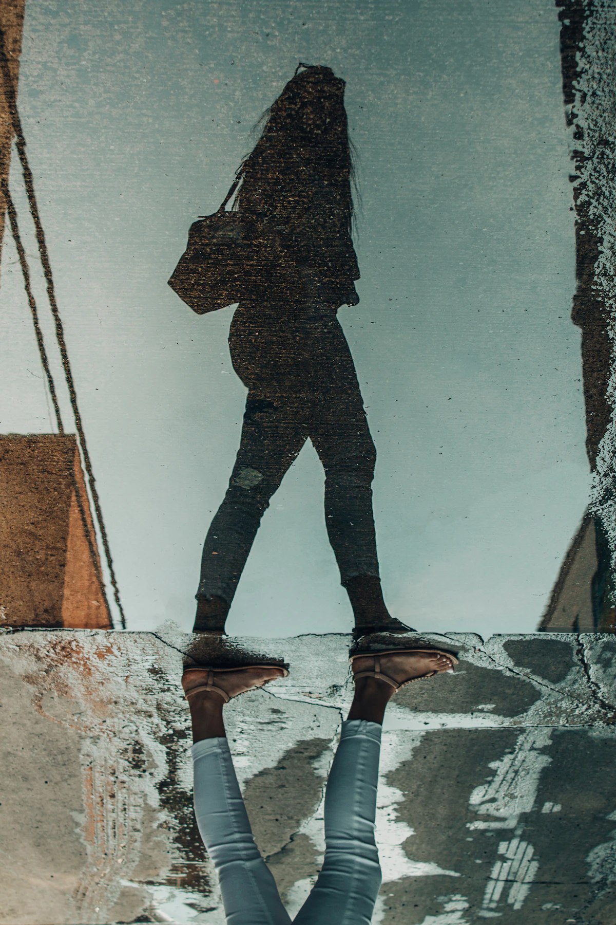 Woman walking alone while gradually returning her attention to her own life