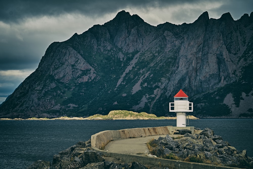 mountain beside calm sea