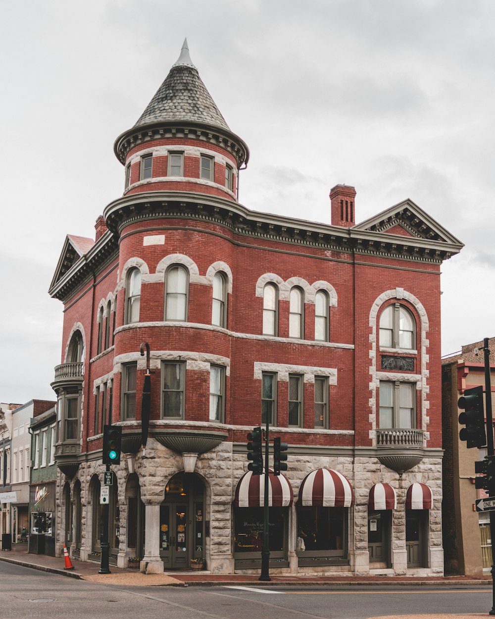 red and gray painted building