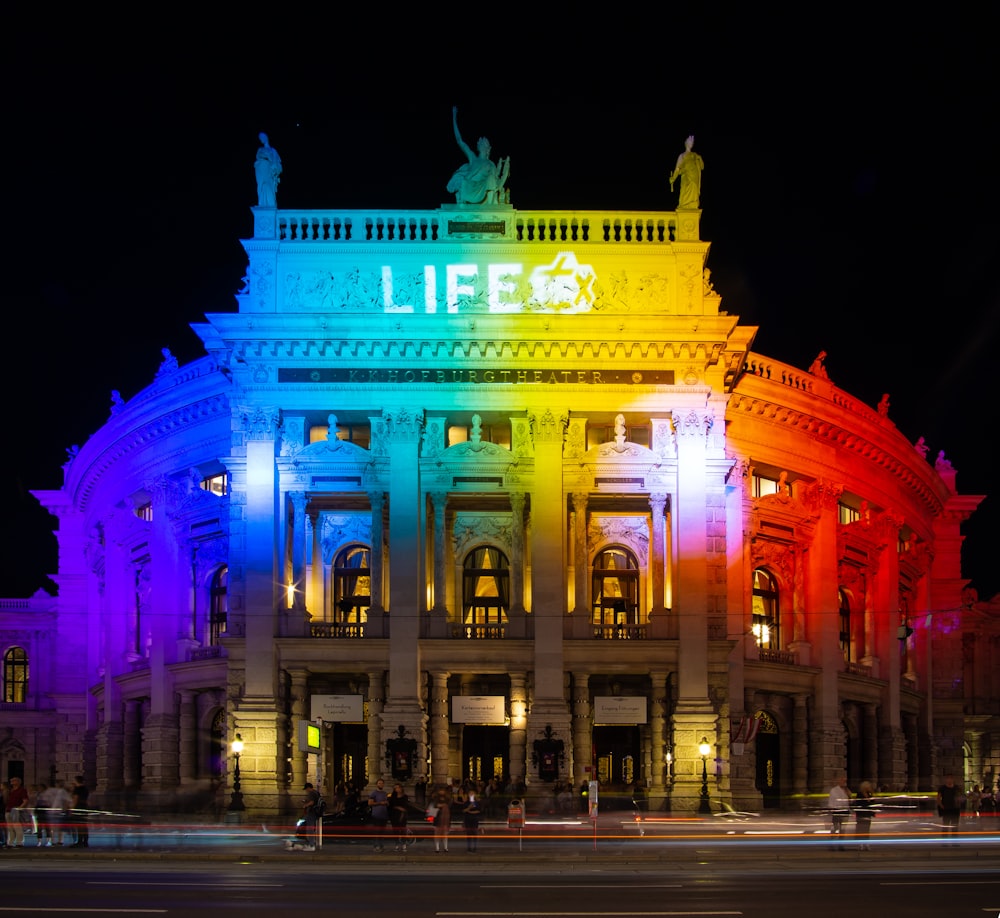 multicolored lights from building during night time