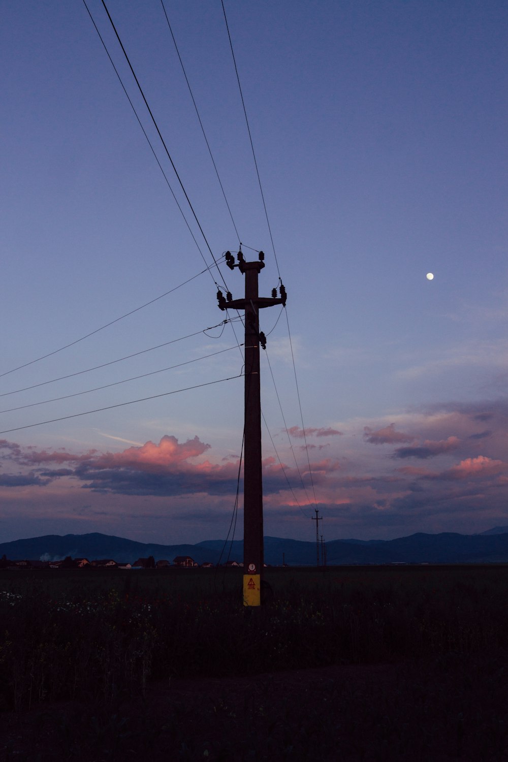 black utility pole