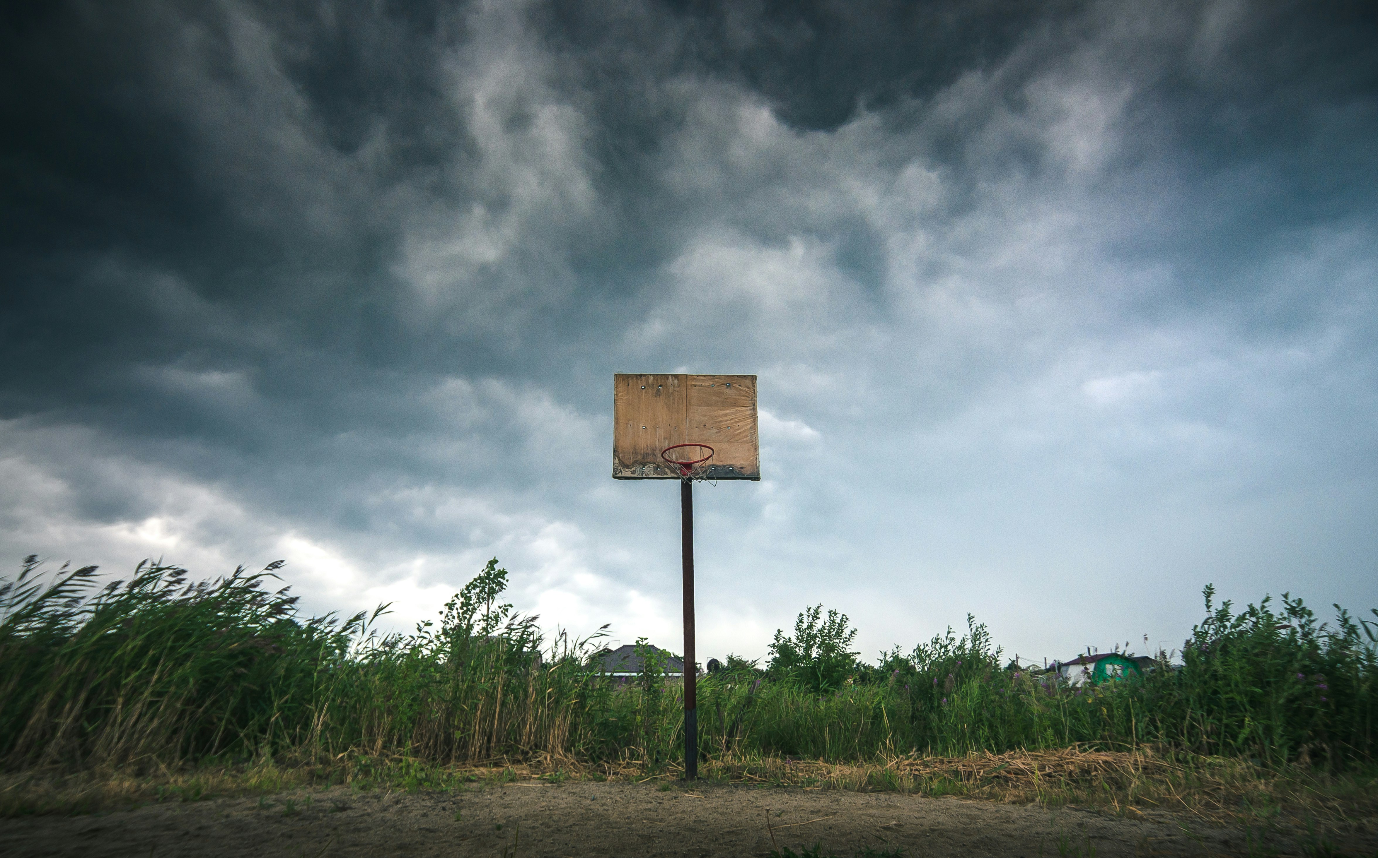 brown portable basketball hoop