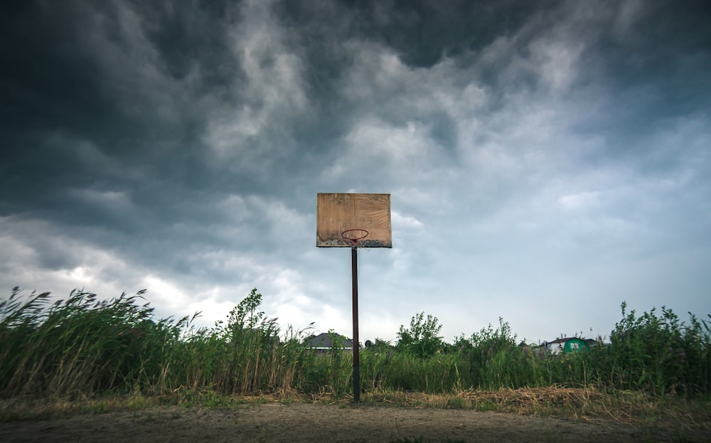 brown portable basketball hoop