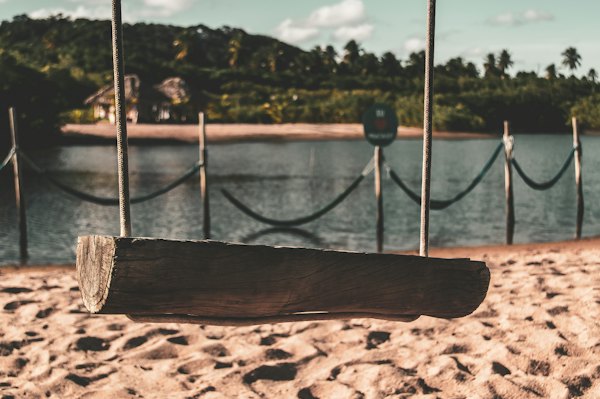 A rope swing on Pratagy beach — Maceió, Brazil