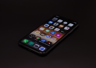 turned-on space gray iPhone X