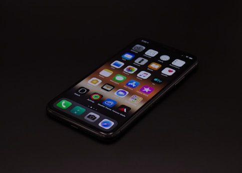 turned-on space gray iPhone X