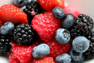 raspberry and blackberries