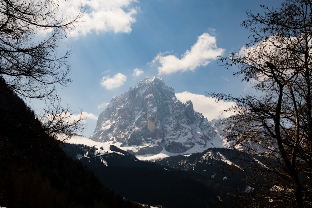 snow-covered mountain during daytime