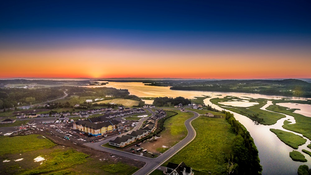 aerial photography of town