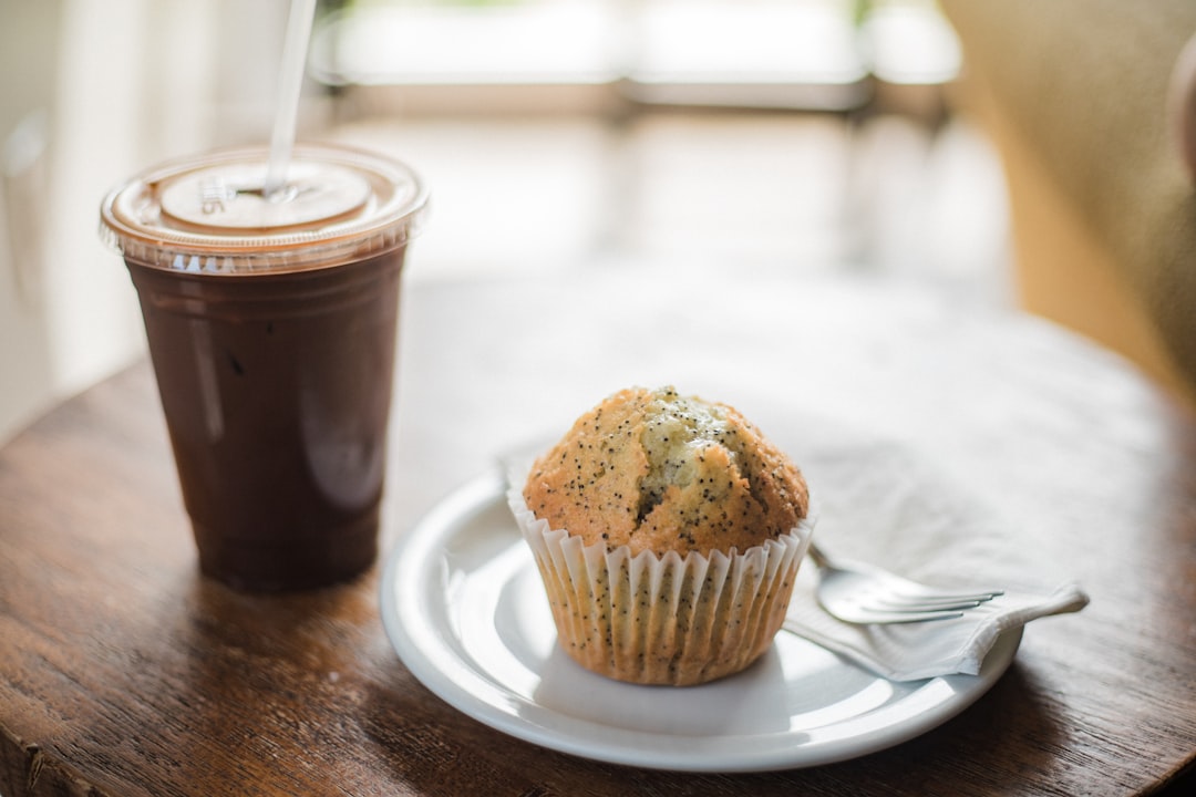 baked cupcake on plate