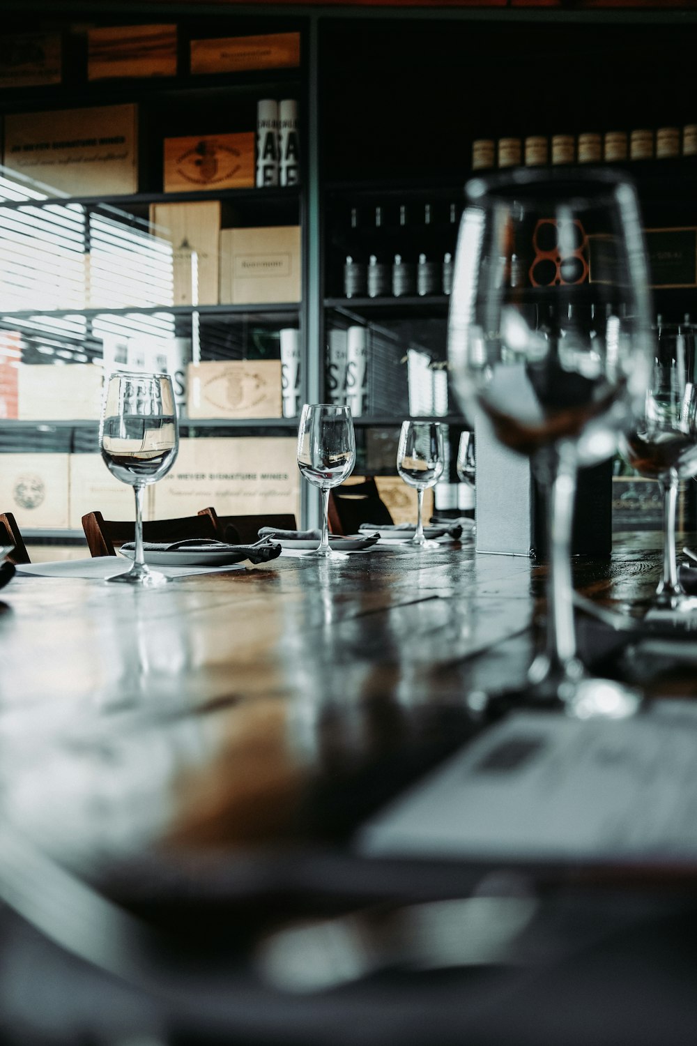 clear wine glass focus photography