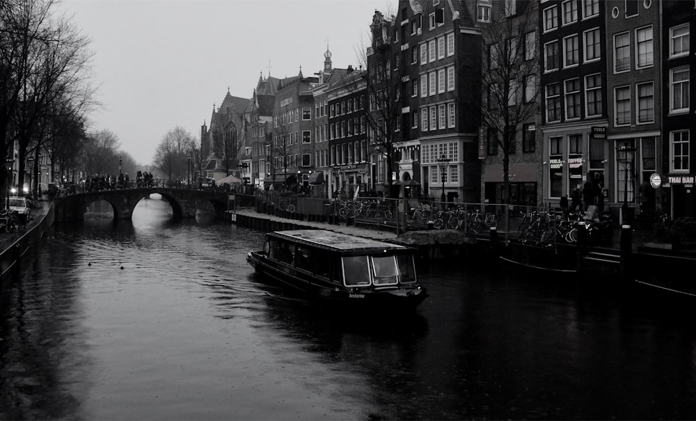 grayscale photography of boats