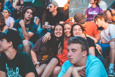 people sitting during day