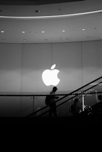 person inside Apple bulding