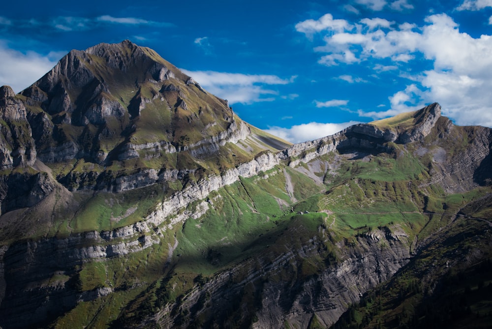 aerial photography of mountain