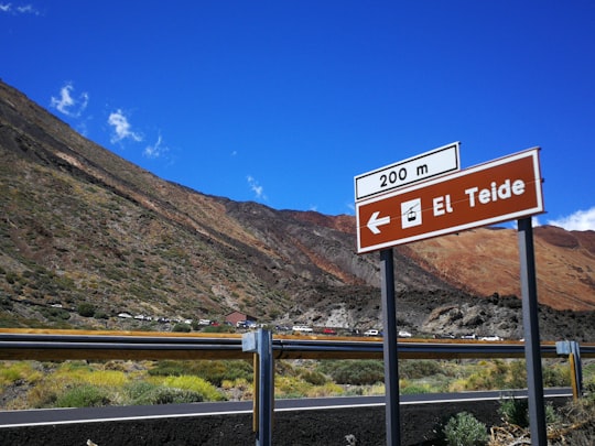 El Teide signage in Teide National Park Spain