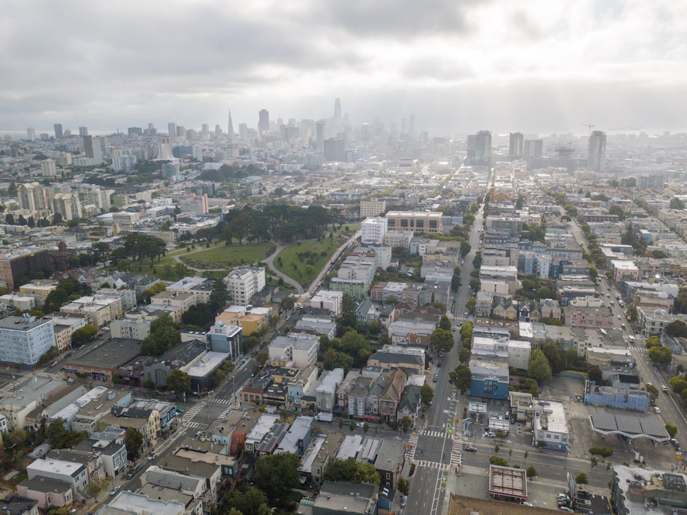 aerial photo of city