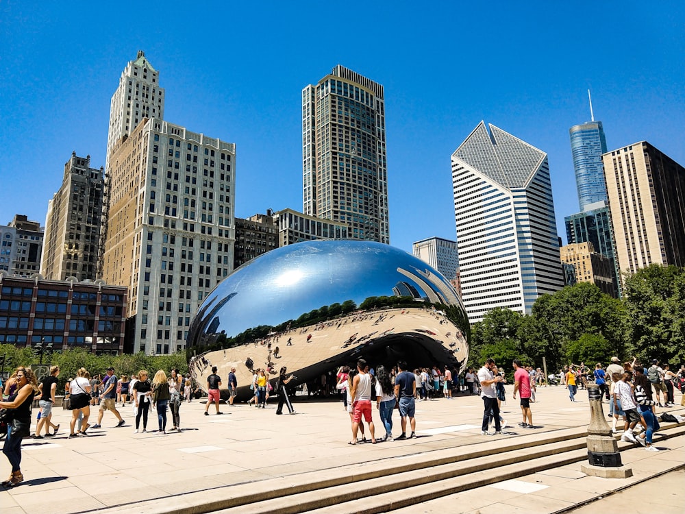 people at Cloud Gate