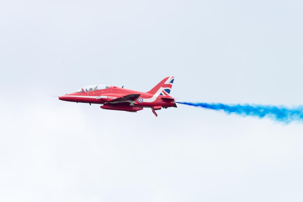 red and white airplane