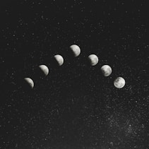 grayscale photography of seven moon illustration by Anderson Rian (@oandersonrian)