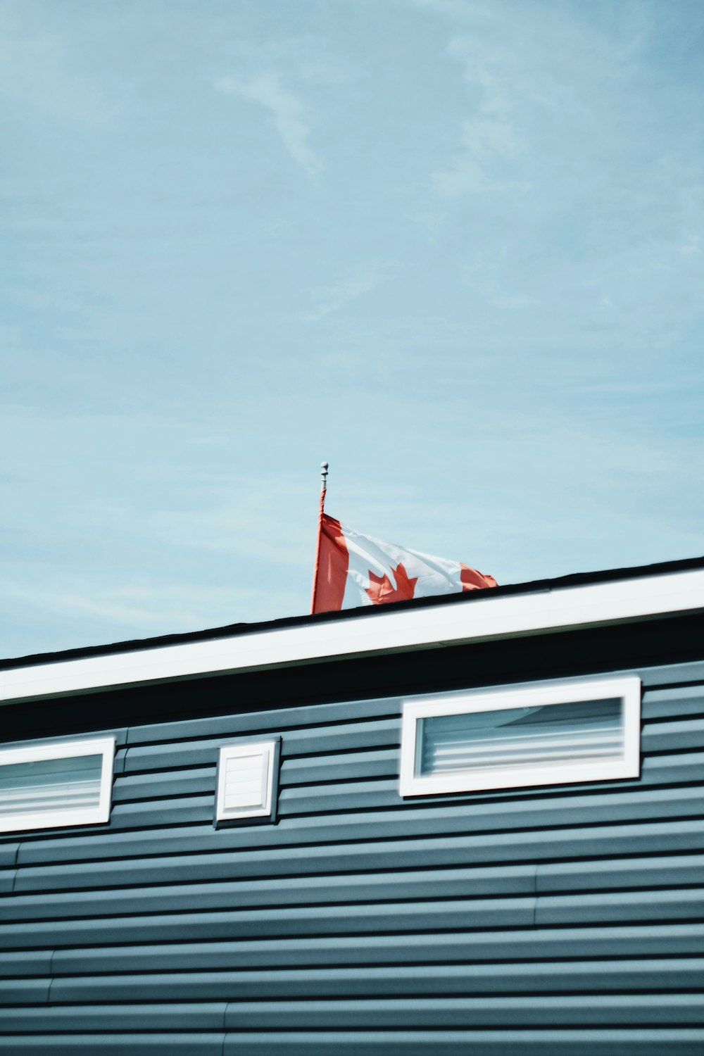 Canadian flag on pole