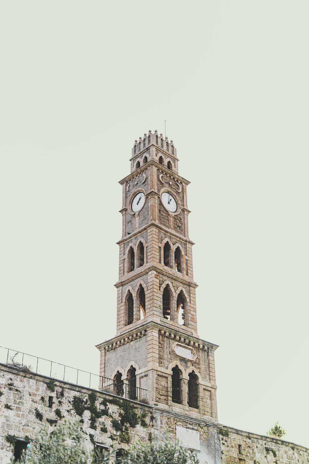 brown tower clock