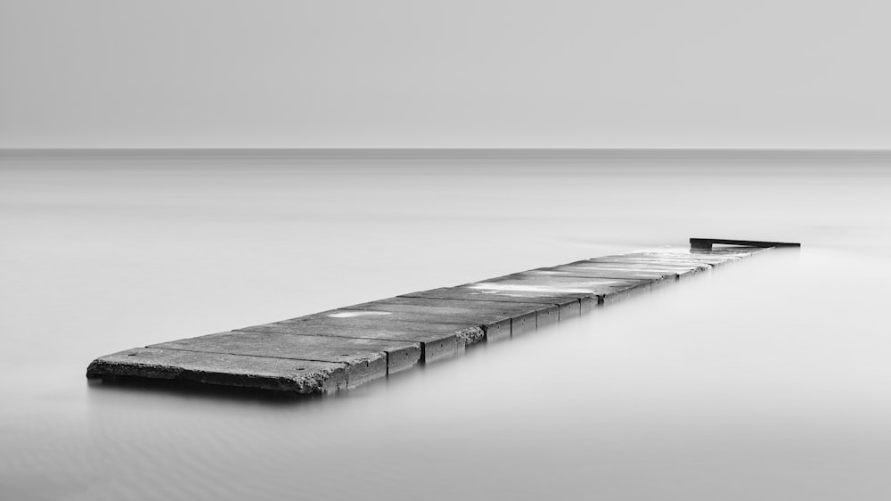 black wooden dock