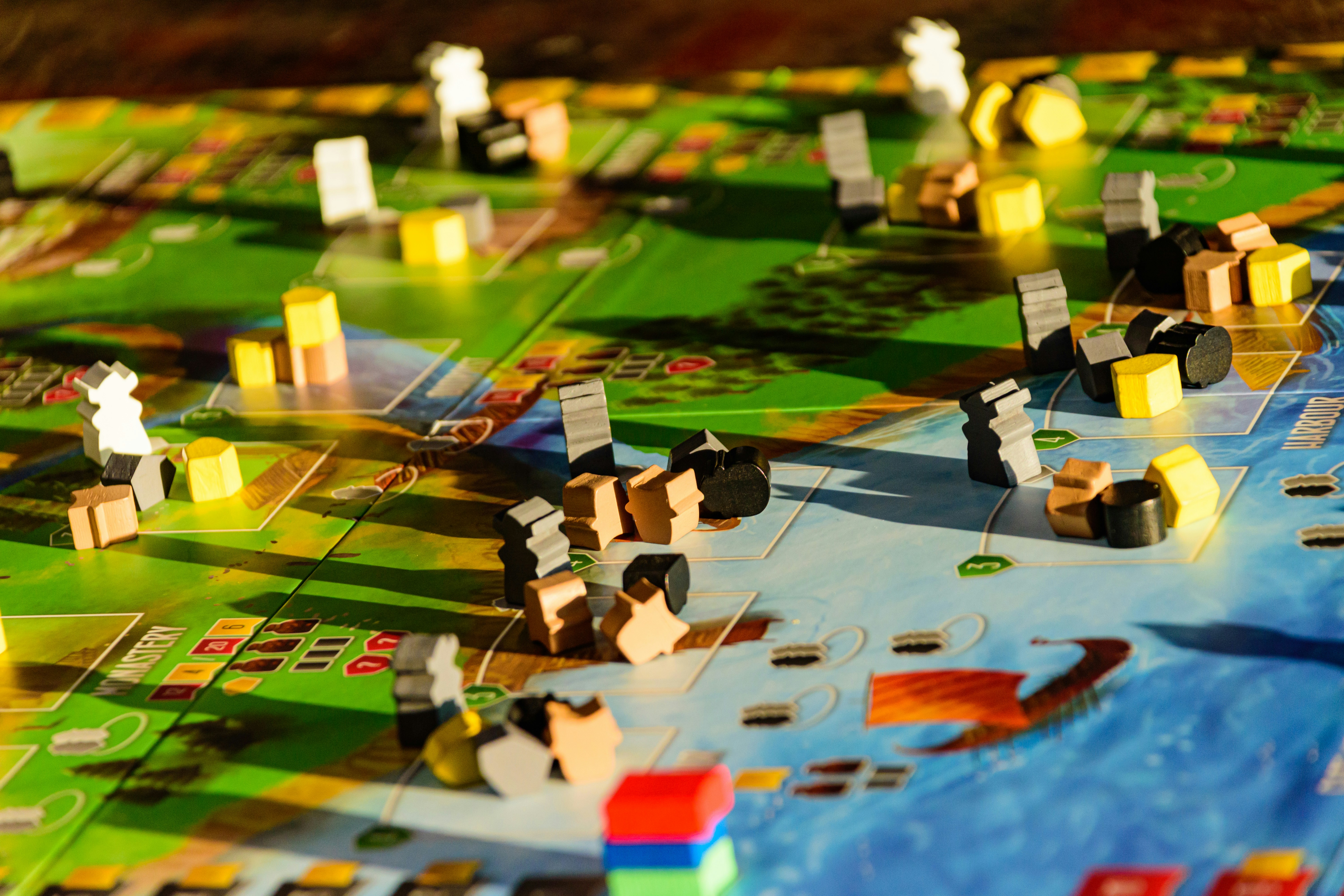 Board game in early evening sunlight.