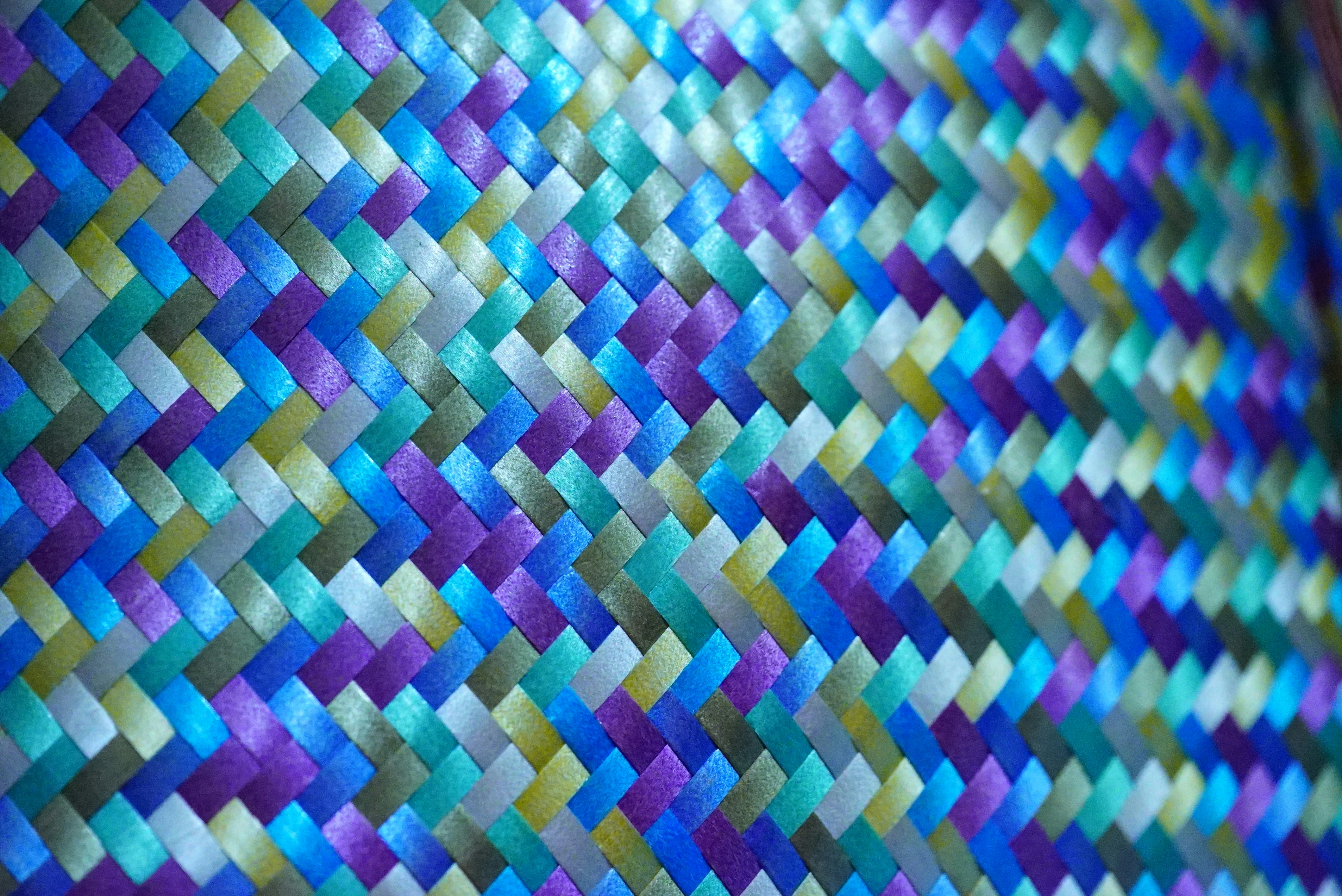 purple and blue bag