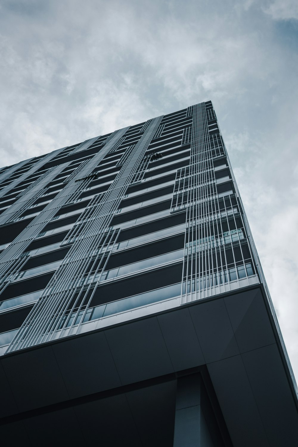 worm's eye view of a gray building