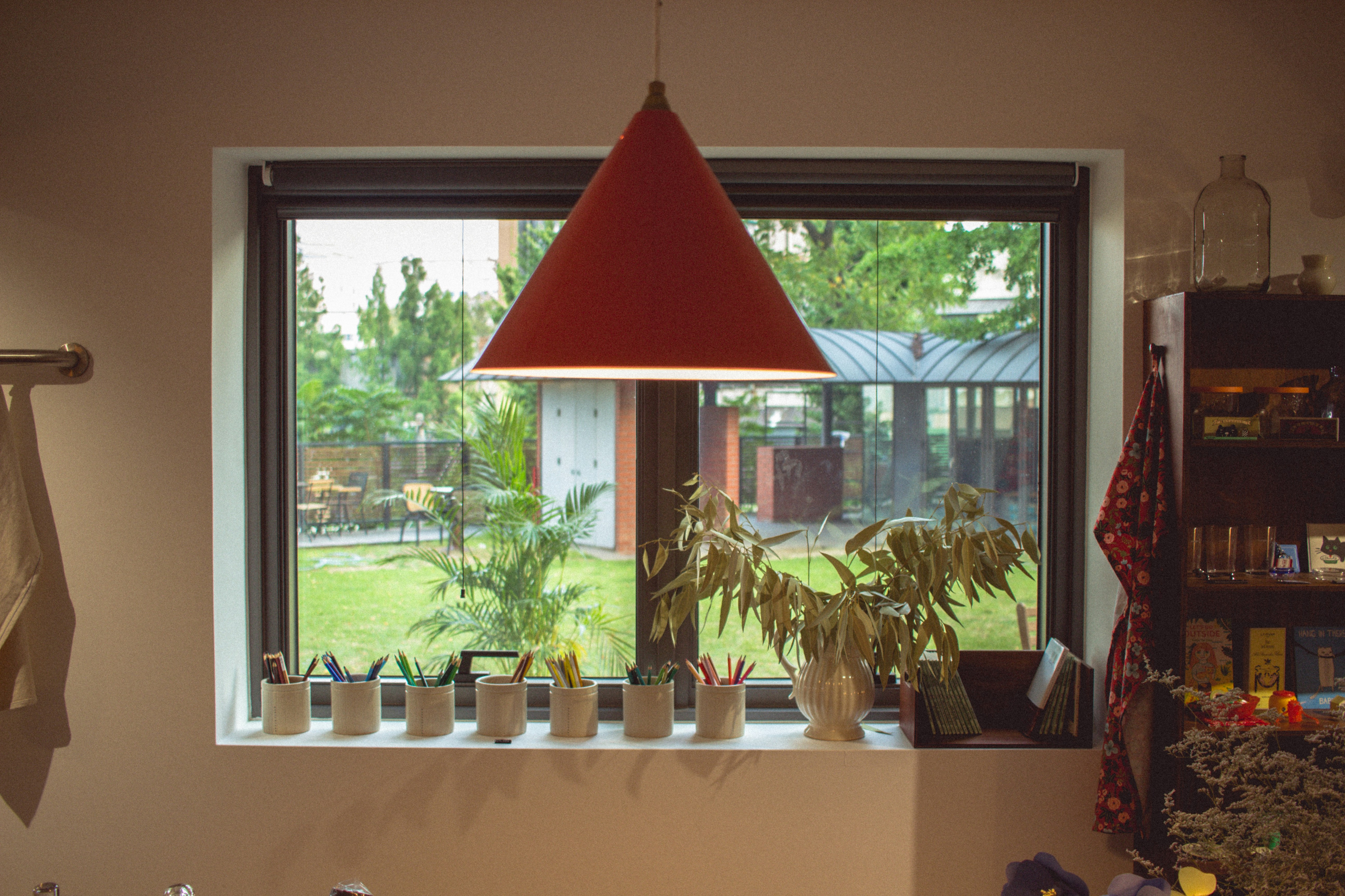 Lámpara colgante roja