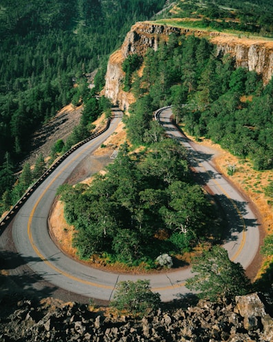 gray concrete road