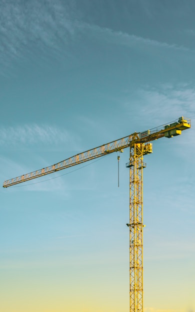 yellow concrete crane