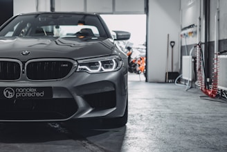 gray BMW car